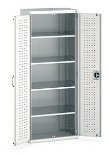 Bott Tool Storage Cupboards for workshops with Shelves and or Perfo Doors Bott Perfo Door Cupboard 800Wx525Dx2000mmH - 3 Shelves
